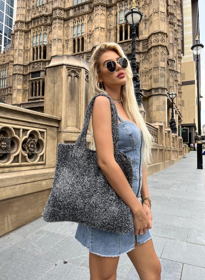 ENBEI large Sparkly tote bag for women Aesthetics tote Bag for clubbing party.Surprise Christmas, New Year, Holiday Party, Thanksgiving, Birthday Gifts for Women with Gift Boxes (Sparkly black) - Image 2