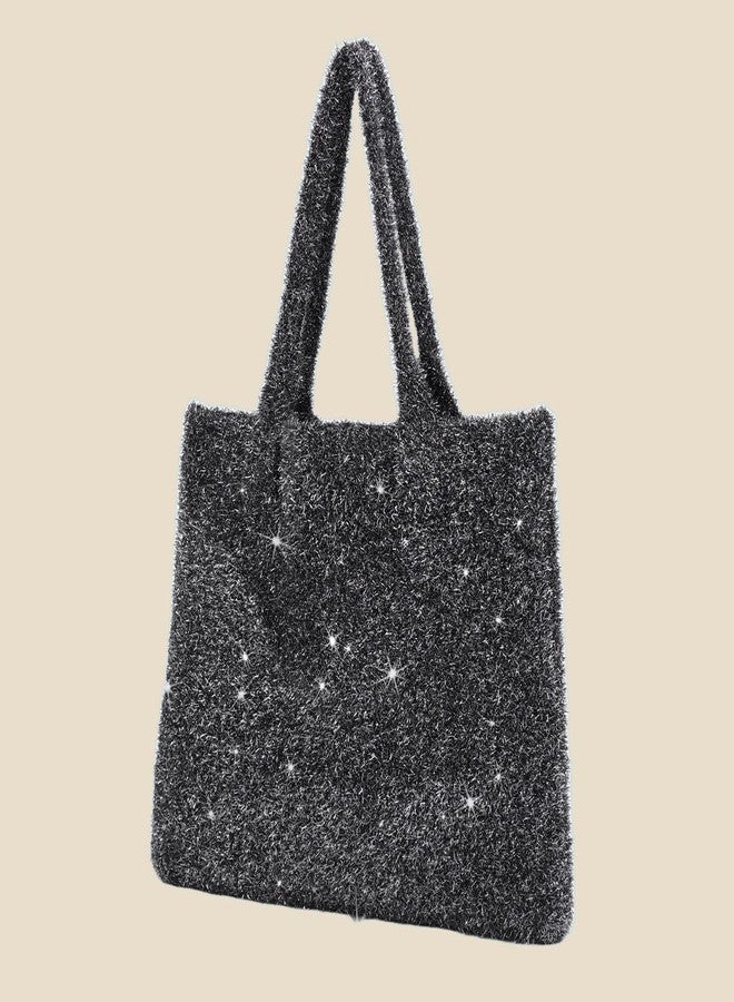ENBEI large Sparkly tote bag for women Aesthetics tote Bag for clubbing party.Surprise Christmas, New Year, Holiday Party, Thanksgiving, Birthday Gifts for Women with Gift Boxes (Sparkly black) - Image 5