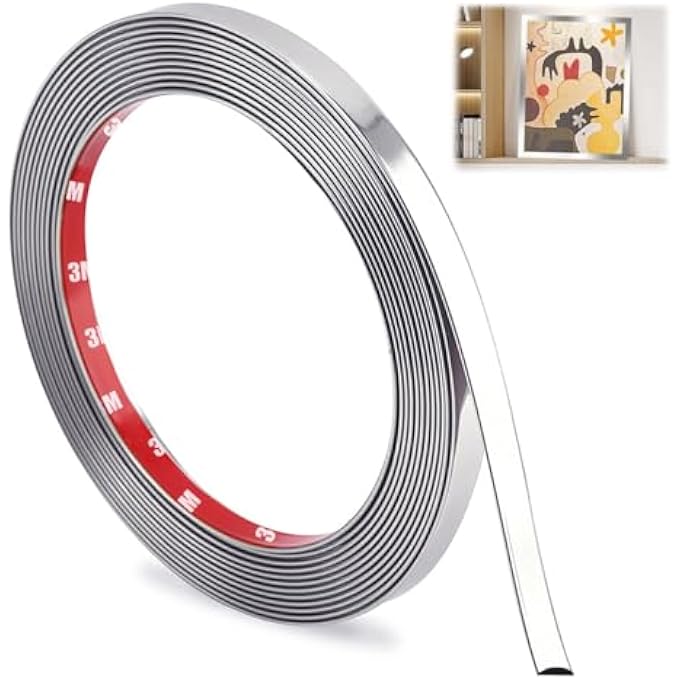 SELF-ADHESIVE MOULDINGS, 12 MM X 5 M DECORATIVE STRIP TILES, WIDE MIRROR STRIPS, MIRROR FRAME, MIRROR TRIM WITH PROTECTIVE FILM, WALL STRIPS FOR WALL, TILES, MIRROR FRAME - Image 2