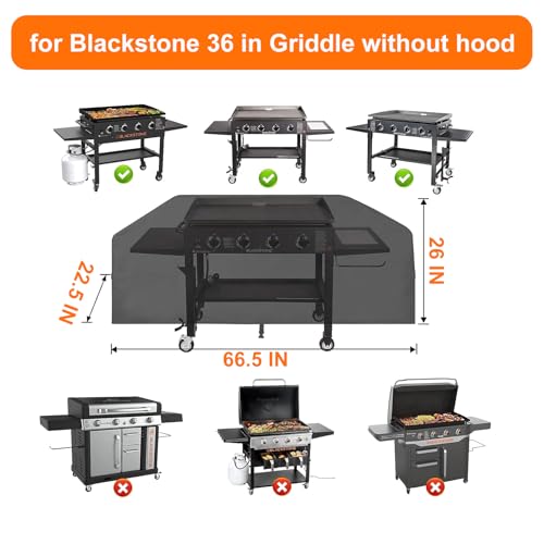 Aoretic Griddle Cover 600D Heavy Duty for Blackstone Griddle Cover Flat Top Grill Cover Blackstone Cover Accessories BBQ Gas Grill Cover Waterproof Windproof Weather - Image 2