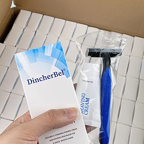 DincherBel Disposable Razors in Bulk Shaving Kit Twin Blade Razors and Cream(12g), Individually Wrapped Toiletries Amenities for Hotel, Airbnb, Homeless, Shelter, Camping and Travel (102 Pack) - Image 2