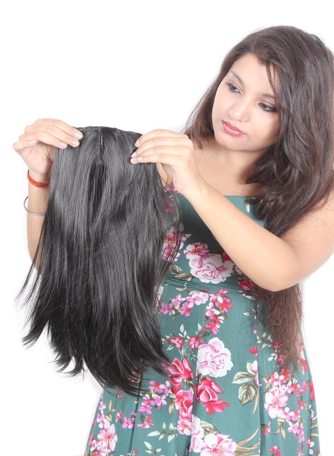 ريتزكارت وصلة شعر ريتزكارت بطول 20 بوصة، مستقيمة وذات لون طبيعي، لتغطية منطقة الصلع الأمامي، مصنوعة من ألياف صناعية عالية الكثافة للنساء (بني). - Image 1
