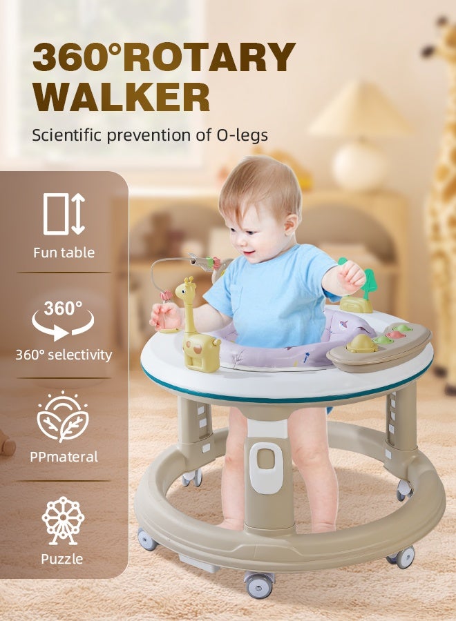 Soft Touch Baby Walker with Wheels Baby Round Walker With 5 Adjustable Height Musical Toy 360 Degree Swivel Seat Detachable Toys Infant Walker with Floor Mats for 6-18 Months Boys and Girls  - Image 2