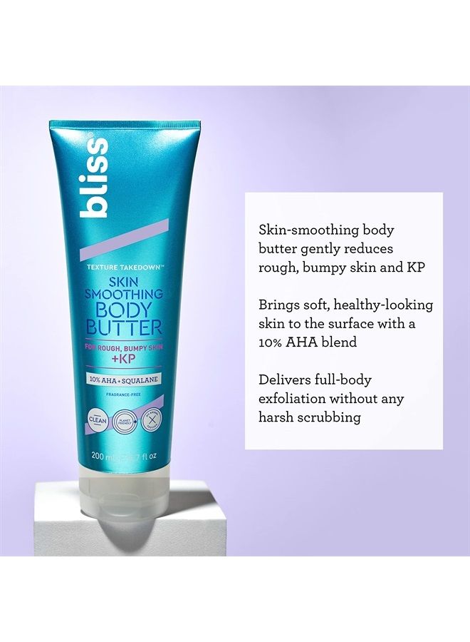 BLISS Body Butter Texture Takedown Skin Smoothing Lotion - Keratosis Pilaris KP - 6.7 Fl Oz - For Rough, Bumpy Skin - 10% AHA + Squalane + Shea Butter - Clean - Vegan & Cruelty-Free - Image 4