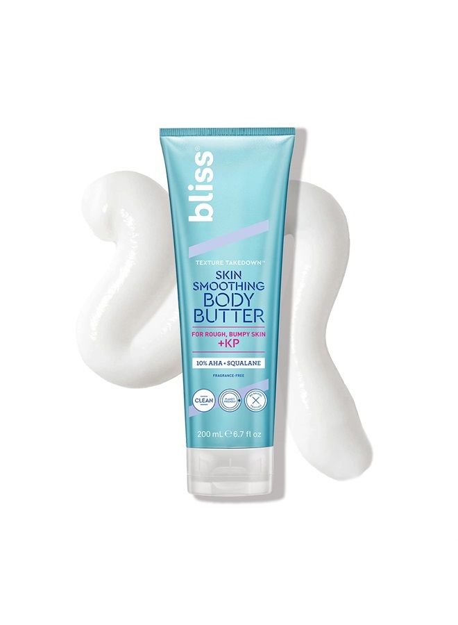 BLISS Body Butter Texture Takedown Skin Smoothing Lotion - Keratosis Pilaris KP - 6.7 Fl Oz - For Rough, Bumpy Skin - 10% AHA + Squalane + Shea Butter - Clean - Vegan & Cruelty-Free - Image 1