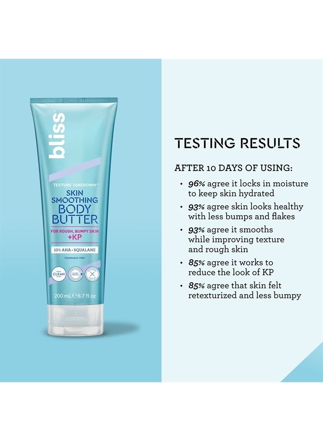 BLISS Body Butter Texture Takedown Skin Smoothing Lotion - Keratosis Pilaris KP - 6.7 Fl Oz - For Rough, Bumpy Skin - 10% AHA + Squalane + Shea Butter - Clean - Vegan & Cruelty-Free - Image 3