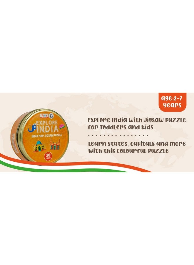 COCOMOCO KIDS India Map Jigsaw Puzzle For Kids 30 Pieces - 5 Pcs Combo Pack For Birthday Return Gifts - Reversible Puzzle With States, Educational Toy For 2-7 Years - Image 3