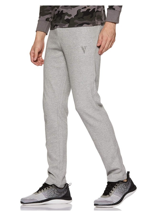 Van Heusen Van Heusen Men Athleisure Smart Tech Regular Fit Trackpants - Easy Stain Release, Anti Stat, Ultra Soft_50051_Grey Melange_XL  - Image 1