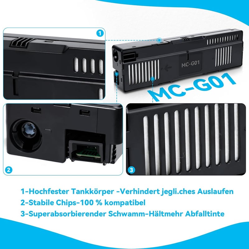 خرطوشة الصيانة MC-G01 المتوافقة مع Canon Maxify GX6050 GX7050، خرطوشة الصيانة MC G01 لـ Maxify GX6010 GX7010 GX6020 GX7020 GX6030 GX7030 GX6040 GX7040 GX6060 GX6060 GX7060 - Image 4