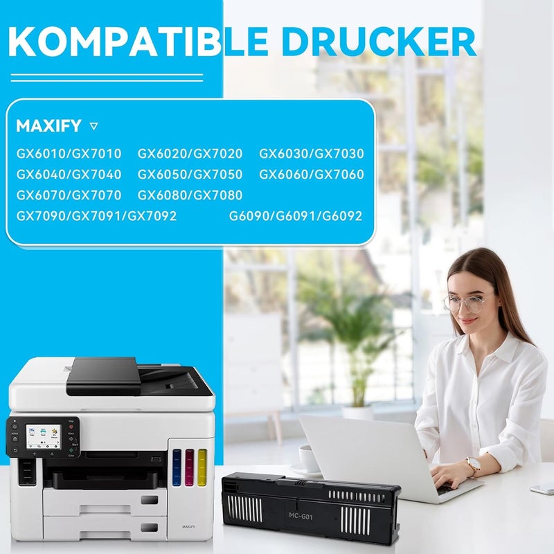 خرطوشة الصيانة MC-G01 المتوافقة مع Canon Maxify GX6050 GX7050، خرطوشة الصيانة MC G01 لـ Maxify GX6010 GX7010 GX6020 GX7020 GX6030 GX7030 GX6040 GX7040 GX6060 GX6060 GX7060 - Image 3