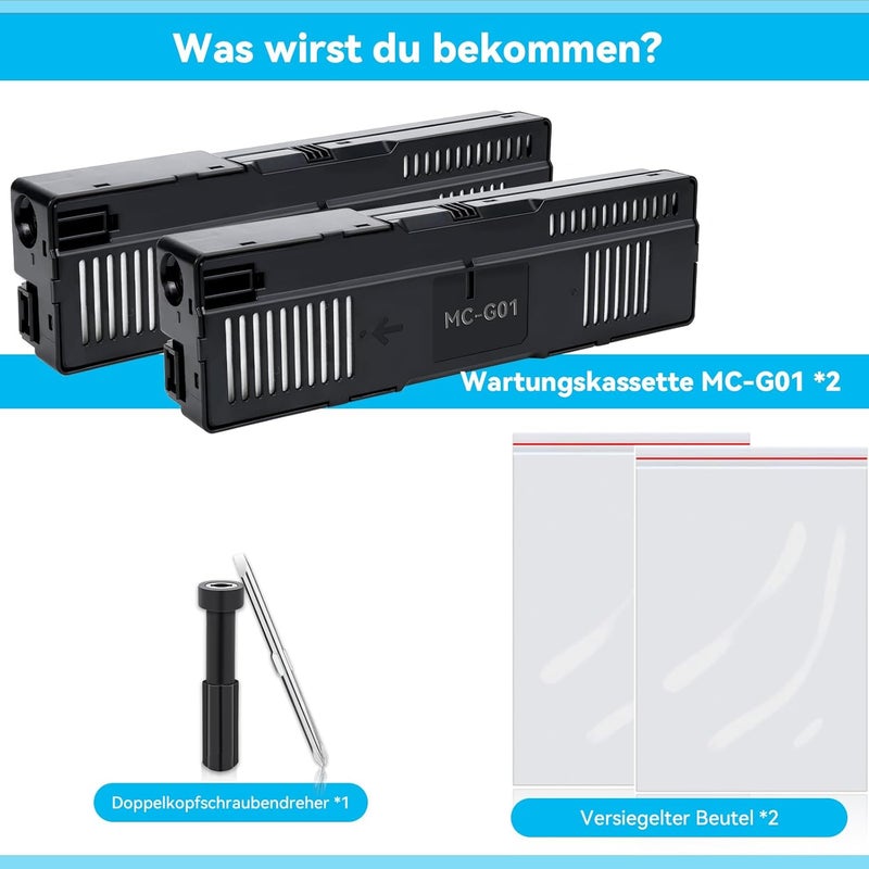 خرطوشة الصيانة MC-G01 المتوافقة مع Canon Maxify GX6050 GX7050، خرطوشة الصيانة MC G01 لـ Maxify GX6010 GX7010 GX6020 GX7020 GX6030 GX7030 GX6040 GX7040 GX6060 GX6060 GX7060 - Image 2