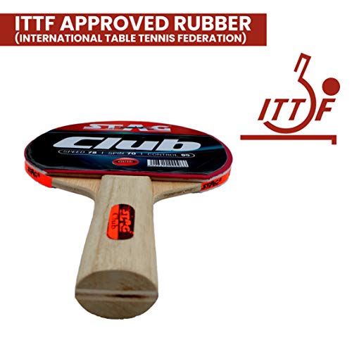 STAG Beginner ITTF Approved Rubber Club Table Tennis Racquet, 166 grams, Multicolour - Image 5