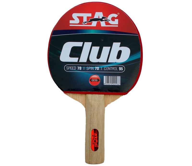 STAG Beginner ITTF Approved Rubber Club Table Tennis Racquet, 166 grams, Multicolour - Image 1