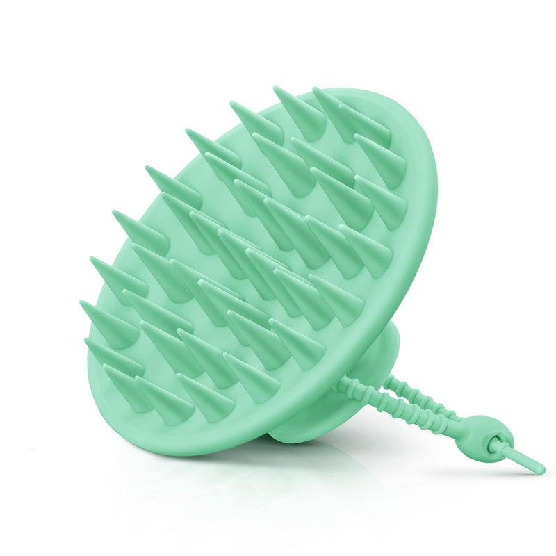 HEETA Scalp Massager Shampoo Brush with Silicone Bristles for Dandruff Removal Scalp Care & Hair Growth, Scalp Scrubber for All Hair Types, Head Massager Stress Relax, Upgraded Large Design,Green - Image 1