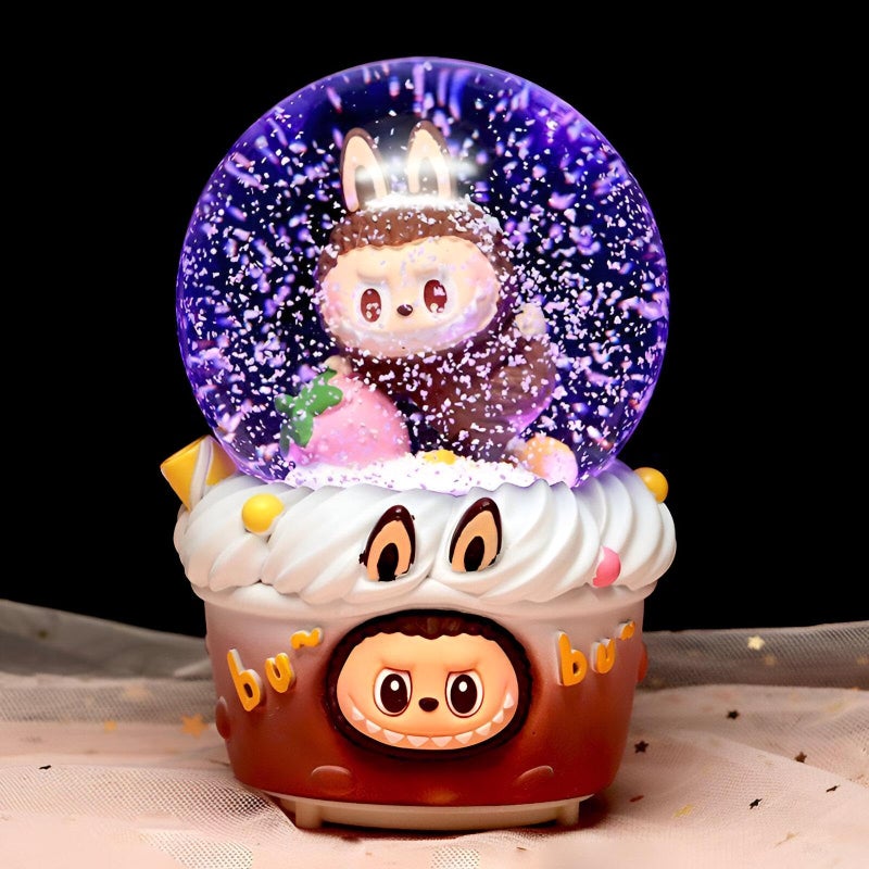 Cute Character Snow Globe - Colorful Lighted Crystal Sphere for Room Decor, Magical Night Light, Modern and Stylish Design - Image 1