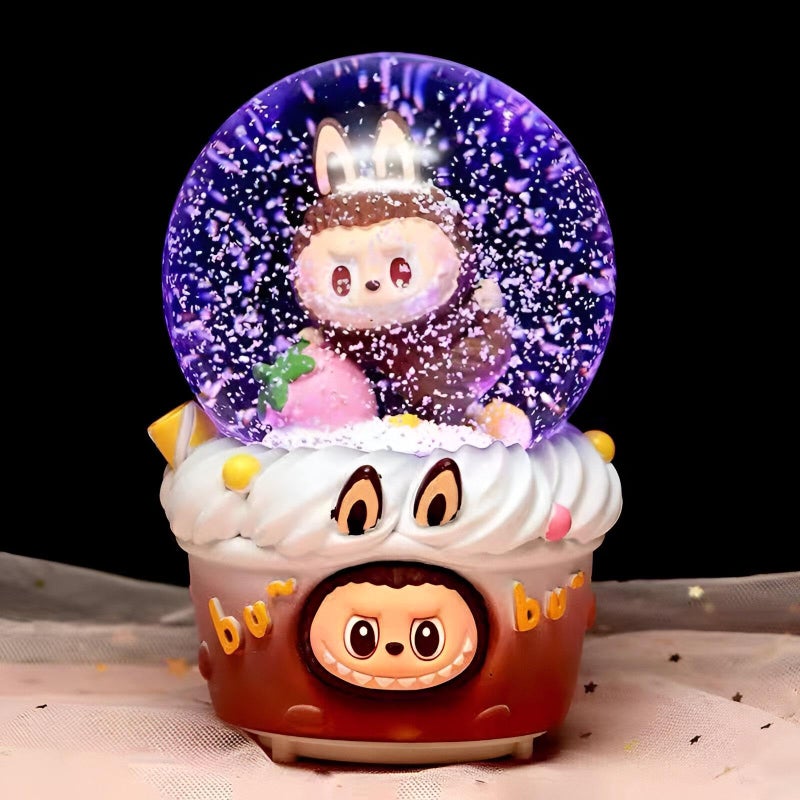 Cute Character Snow Globe - Colorful Lighted Crystal Sphere for Room Decor, Magical Night Light, Modern and Stylish Design - Image 4