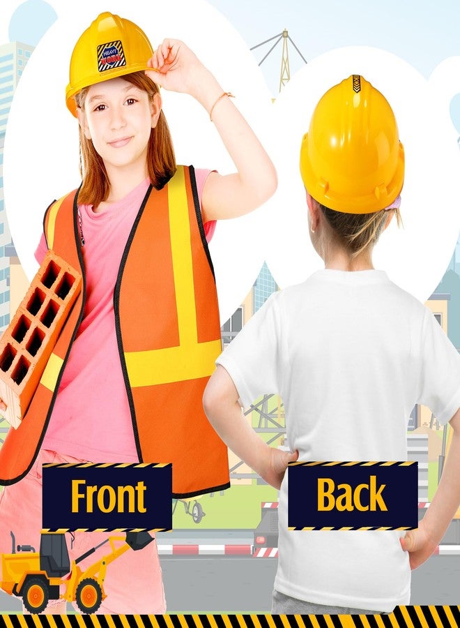 Cutecrop 6 Pcs Construction Hats Plastic Hard Hat Construction Worker Hat Helmet for Girl Boy Engineer Building Theme Party (Yellow) - Image 5