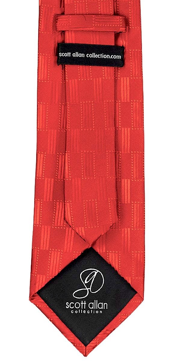Scott Allan Collection Neckties By Scott Allan - Red Geometric Men's Tie - Image 5