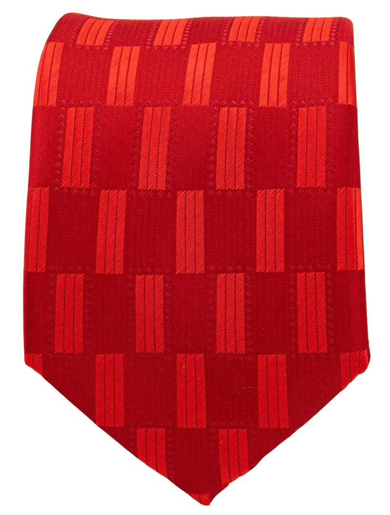 Scott Allan Collection Neckties By Scott Allan - Red Geometric Men's Tie - Image 4