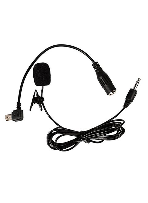 Mini Microphone, 3.5mm External Microphone Clip On Mic with Adapter Cable, for GoPro Hero3 Hero 3+/ Hero4, Black