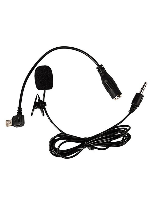 Generic - Mini Microphone, 3.5mm External Microphone Clip On Mic with Adapter Cable, for GoPro Hero3 Hero 3+/ Hero4, Black - Image 1