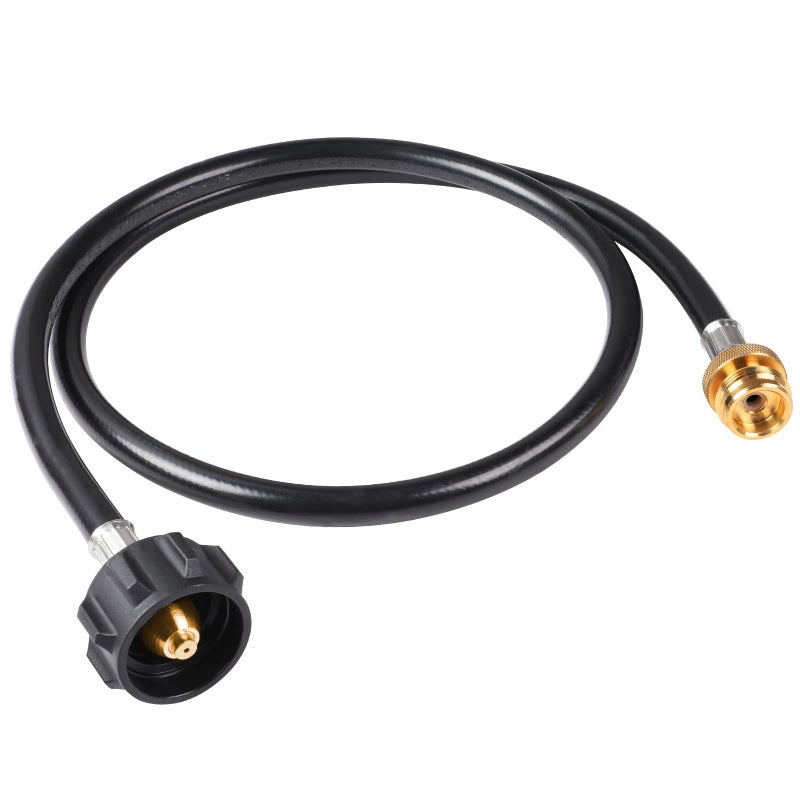 SHINESTAR 4 FT Universal Propane Adapter Hose, Connect 1 lb Small Appliances to Large Tanks, Compatible with Portable Heaters, Table Top Grills, Propane Stoves, Lanterns and More - Image 1