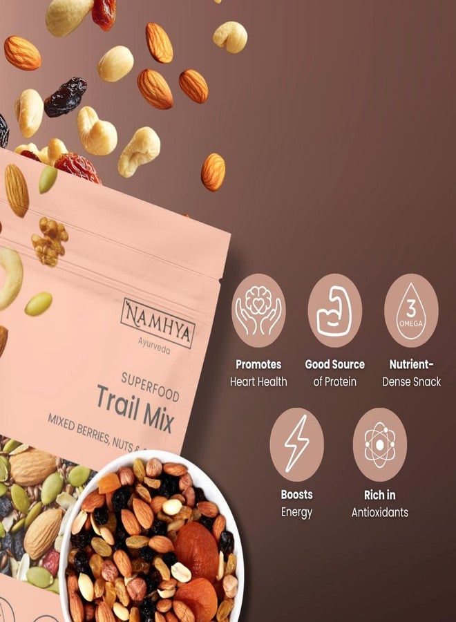 Namhya Premium Trail Mix | Energy Packed Dry Fruits Seed Blend with Nuts Raisins Berries Superfoods for Fitness Snacking Travel Nutrition Support Active Lifestyle | 125 g Pack of 4 - Image 4