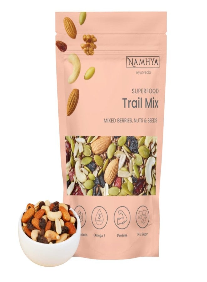 Namhya Premium Trail Mix | Energy Packed Dry Fruits Seed Blend with Nuts Raisins Berries Superfoods for Fitness Snacking Travel Nutrition Support Active Lifestyle | 125 g Pack of 4 - Image 1