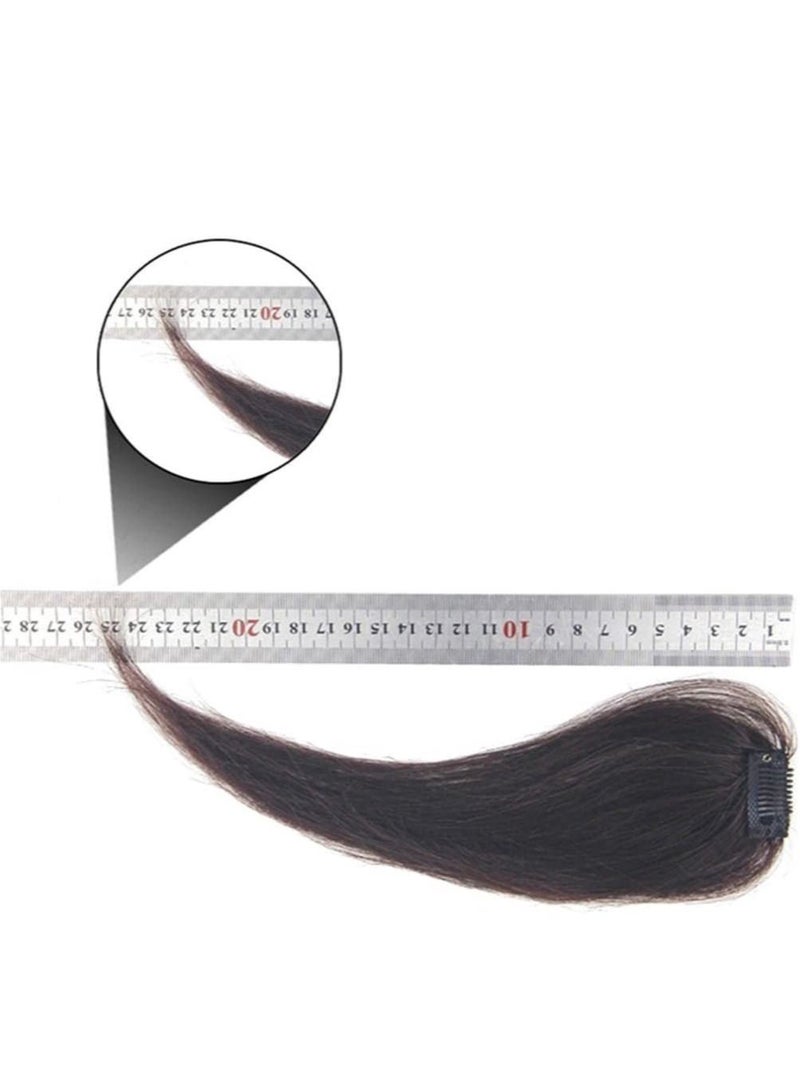 إستيل مقطع غير مرئي من الانفجارات الطويلة المستقيمة المصنوعة يدويًا في الانفجارات الجانبية شعر بشري بمظهر طبيعي وتمديد قطعة شعر بني داكن - Image 2