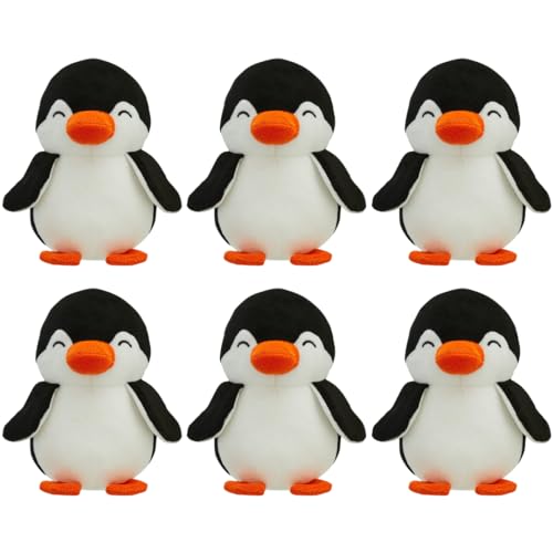 Storio Birthday Party Return Gift Pack of 6 Penguin Plush Toys | Kanjak Gift for Girls Pack of 6 | Kanya Pujan Gifts Set of 6 | Navratri Gifts for Kanya Toy Set - Image 1