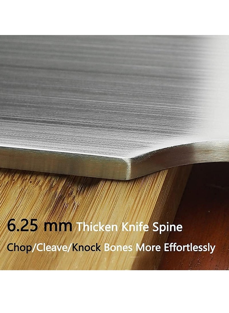 Heavy Duty Meat Cleaver – 6.3-Inch Stainless Steel Butcher Knife with Pearwood Handle - Image 2