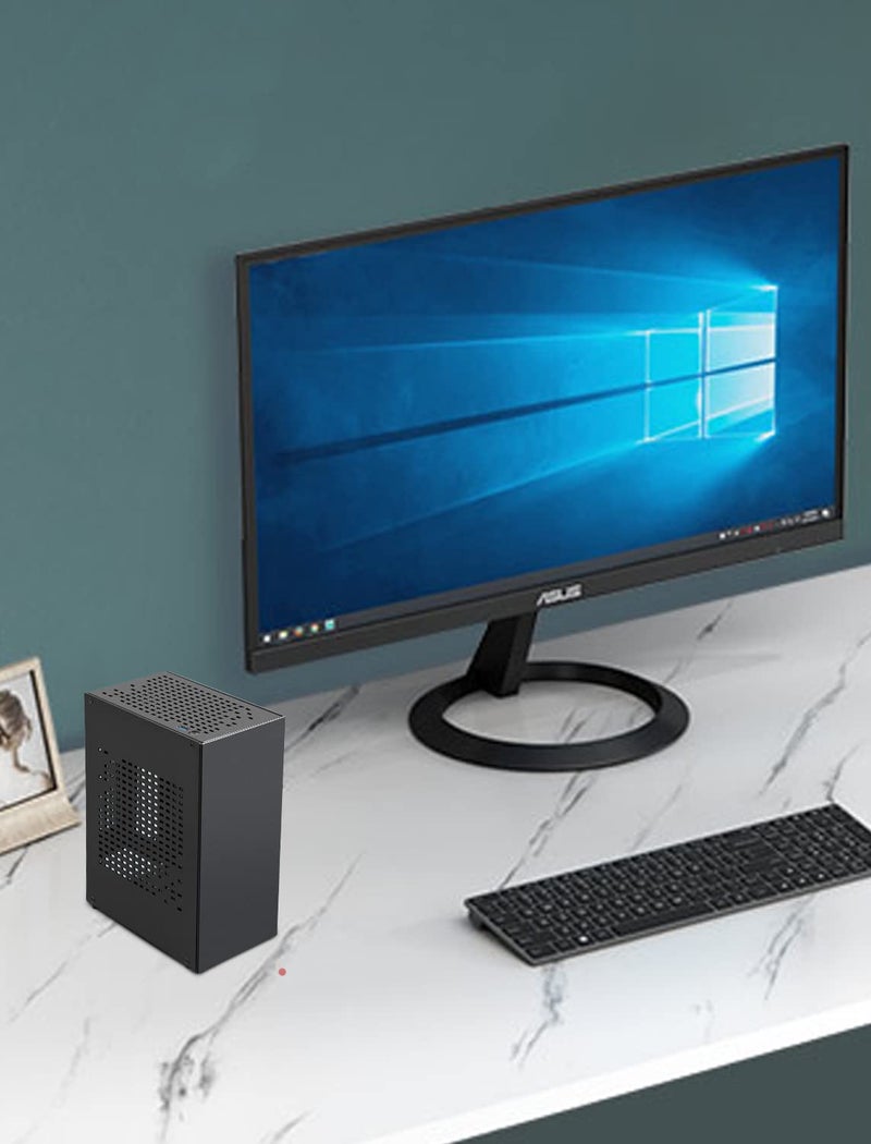 JOYJOM Aluminum Mini ITX Case with PCIe 3.0 Riser, JOYJOM Mini PC Case, SFF Small Form Factor PC Case, TX Computer Gaming Case Supports GPU Graphics Card (Black) - Image 5