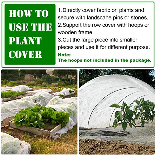 FARAER Plant Covers Freeze Protection, 10ft×33ft Reusable Rectangle Frost Protection Floating Row Cover Plant Blanket Garden Winterize Cover for Cold Weather Snow - Image 3