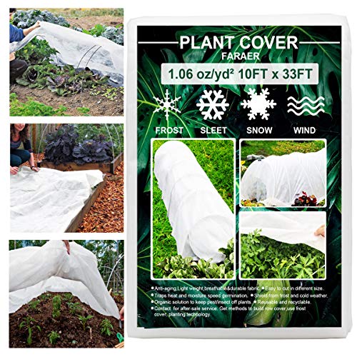 FARAER Plant Covers Freeze Protection, 10ft×33ft Reusable Rectangle Frost Protection Floating Row Cover Plant Blanket Garden Winterize Cover for Cold Weather Snow - Image 1