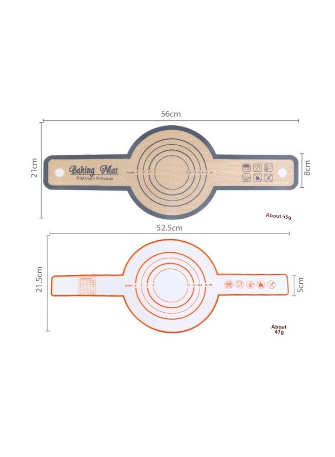 European Bag Baking Mat With Two-ear Handle Dough Transfer Mat Silicone Dough Kneading Mat Air Frying Pan Mat Bread Mat-Size: 40*30cm Baking Mat Black  - Image 3