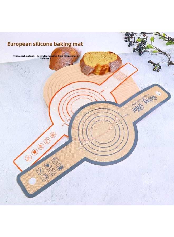 European Bag Baking Mat With Two-ear Handle Dough Transfer Mat Silicone Dough Kneading Mat Air Frying Pan Mat Bread Mat-Size: 40*30cm Baking Mat Black  - Image 1