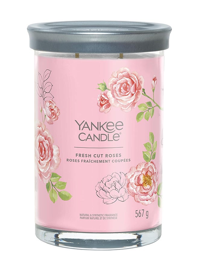 YANKEE CANDLE شمعة يانكي كاندل المعطرة | شمعة كبيرة من الورد المقطوع في كوب مع فتيلين مزدوجين | شمعة طويلة الاحتراق من مزيج شمع الصويا | هدايا مثالية للنساء - Image 1