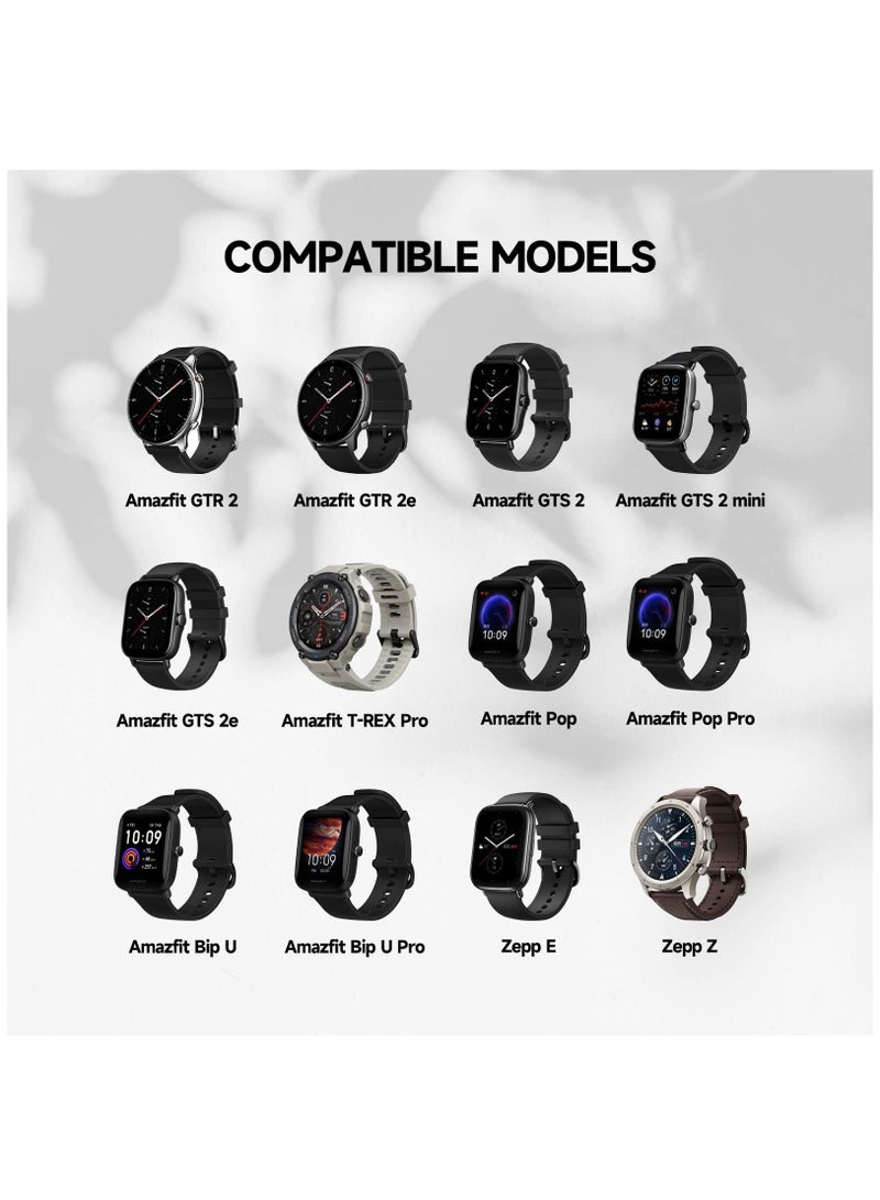 SYOSI Compatible with amazfit gts 2 Mini USB Portable Charger GTR 2 2e t-rex pro Fitness bip u pro pop zeep e z Smart Watch accessoires(2-Pack)  - Image 2