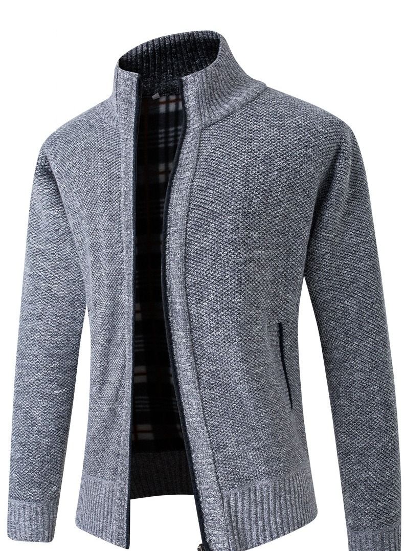 Loquat Men's Casual Thickened Long Sleeved Knitting Cardigan 