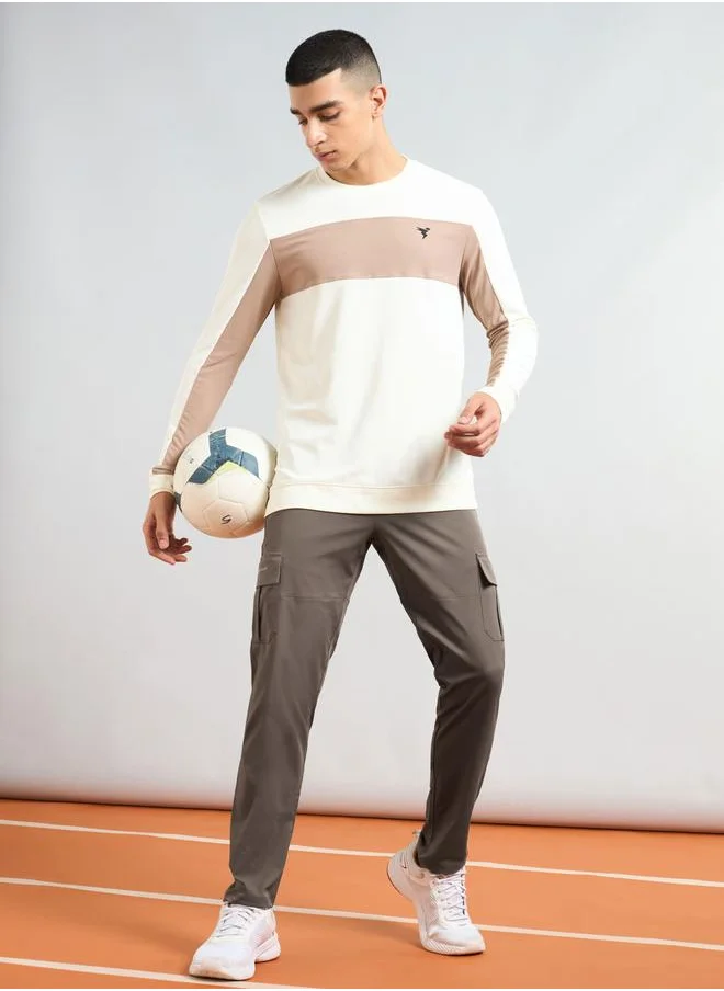 تكنوسبورت Technosport Men Solid Slim Fit Cargo Track Pants with TS FLEXI