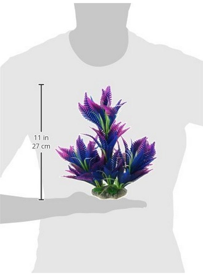 CNZ Aquarium Decor Fish Tank Decoration Ornament Artificial Plastic Plant Green (10-inch Purple) - Image 2