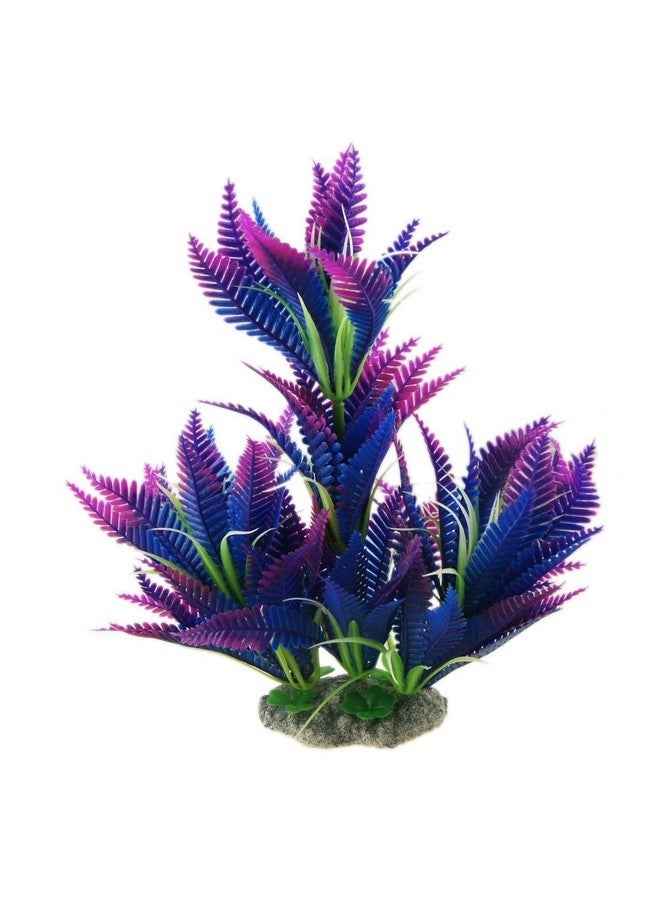 CNZ Aquarium Decor Fish Tank Decoration Ornament Artificial Plastic Plant Green (10-inch Purple) - Image 1