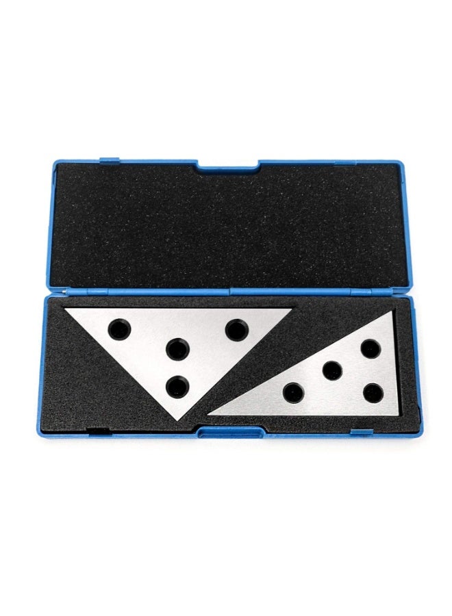 Solid Angle Plate Set, 2 Pcs Triangle Angle Block, 30-60-90 Degree&45-45-90 Degree, Precision Machinist Measurement Tool - Image 1