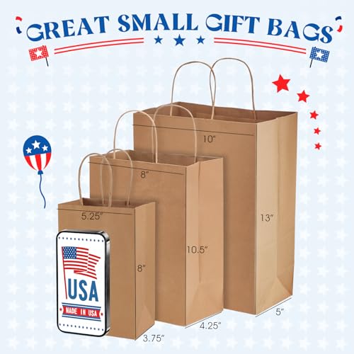 MESHA Large Paper Bags 10x5x13 Inch Kraft Shopping Paper Bags with Handles Bulk 50 Pack Large Gift Bag Retail Recycled Birthday Wedding Party Favors Brown - Image 3
