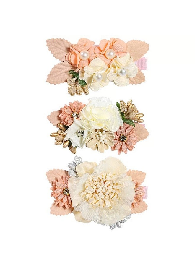jingewell Girls Flower Hair Clips Set 3Pcs Flower Hair Bows Clips Accessories For Baby Girl Toddles Teen Gifts (Hiar Clips Set 2) - Image 2