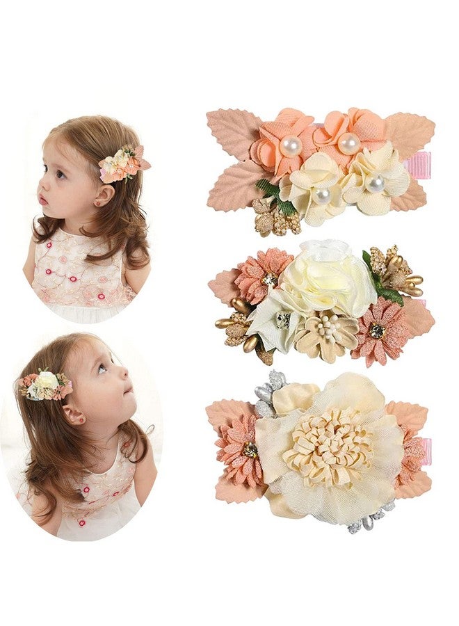 jingewell Girls Flower Hair Clips Set 3Pcs Flower Hair Bows Clips Accessories For Baby Girl Toddles Teen Gifts (Hiar Clips Set 2) - Image 3