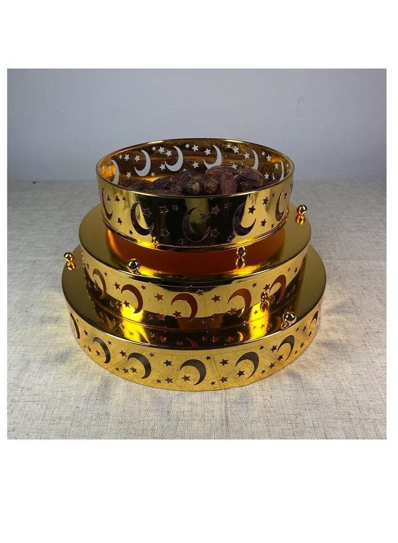 Y&D 3 Pieces Ramadan Tray Set Eid Mubarak Plates Food Storage Containers For Activity Party Favor Home Decoration - Image 1