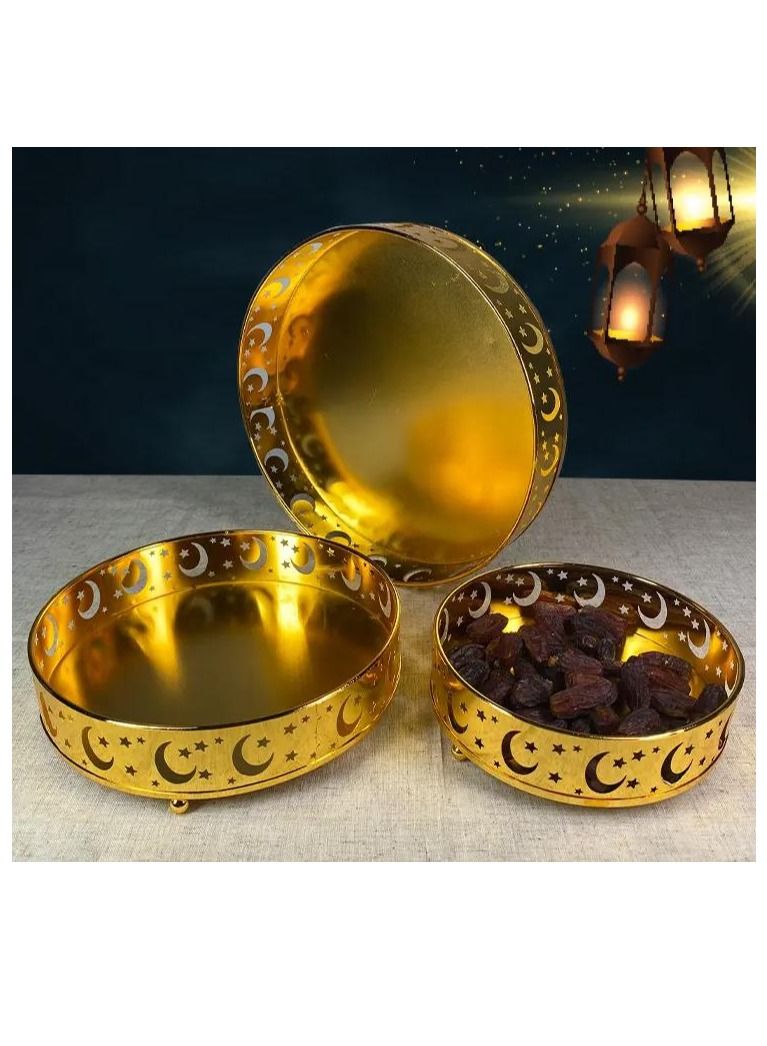Y&D 3 Pieces Ramadan Tray Set Eid Mubarak Plates Food Storage Containers For Activity Party Favor Home Decoration - Image 2