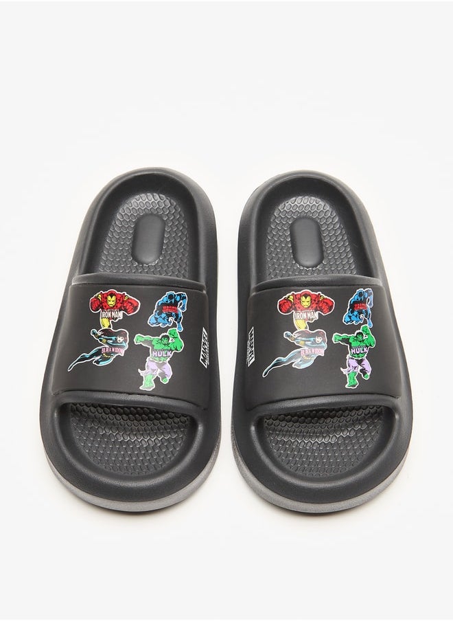 MARVEL - Boys Marvel Avengers Print Beach Slides - Image 1