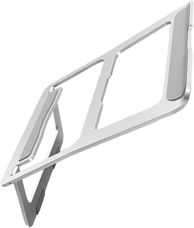 KESYOO Aluminum Alloy Foldable Laptop Stand Hollow Cooling Rack Anti-Slip Computer Holder for Desk Use Silver - Image 1